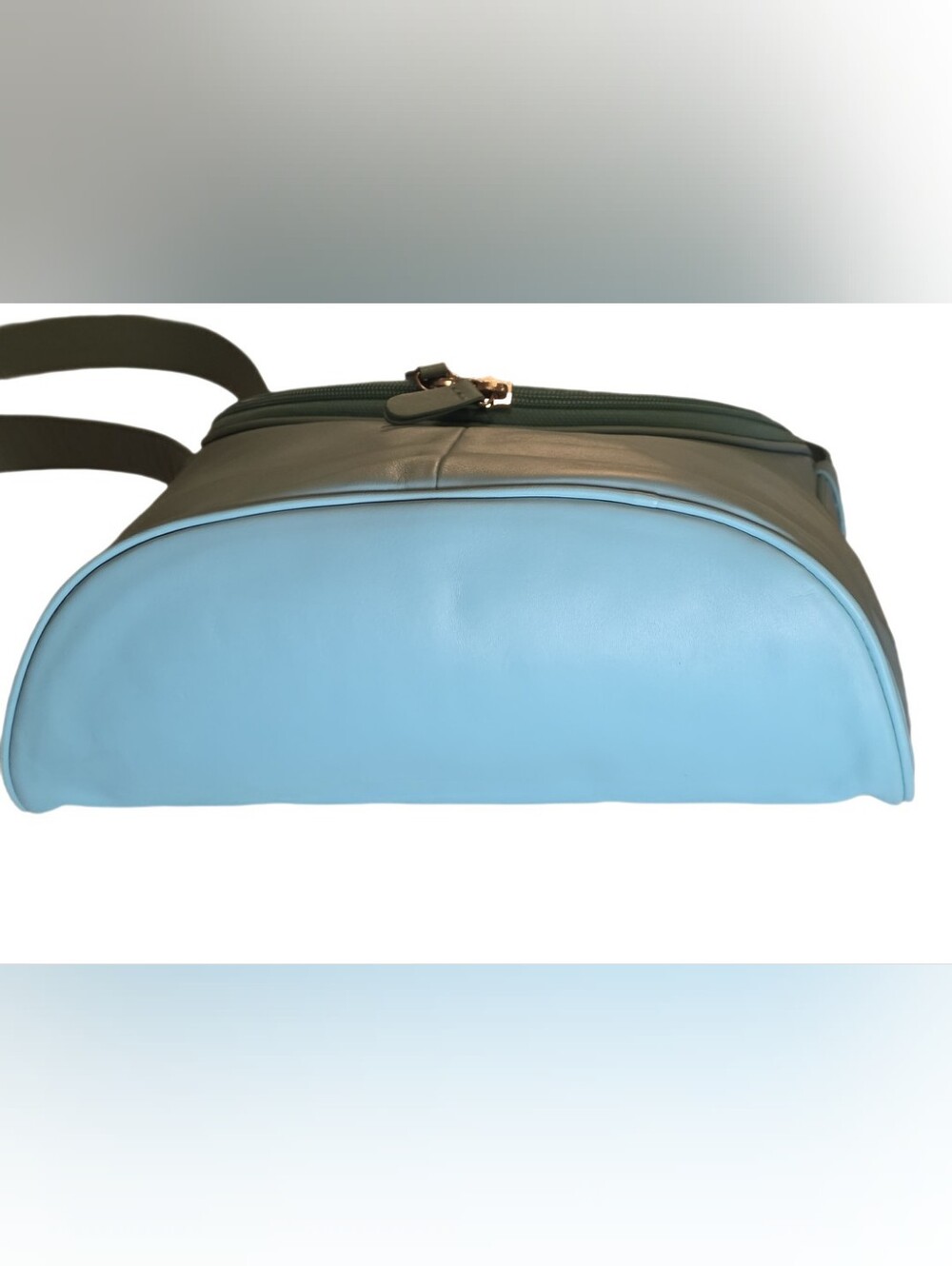 Vintage Maxx New York Premium Leather U-Zip Flap Crossbody Bag - Tiffany Blue / - Picture 11 of 17